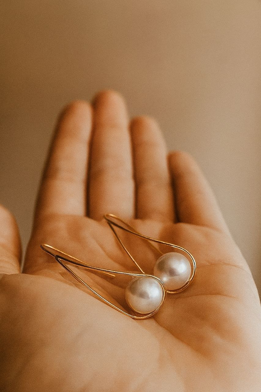 Pendientes lágrima con perla