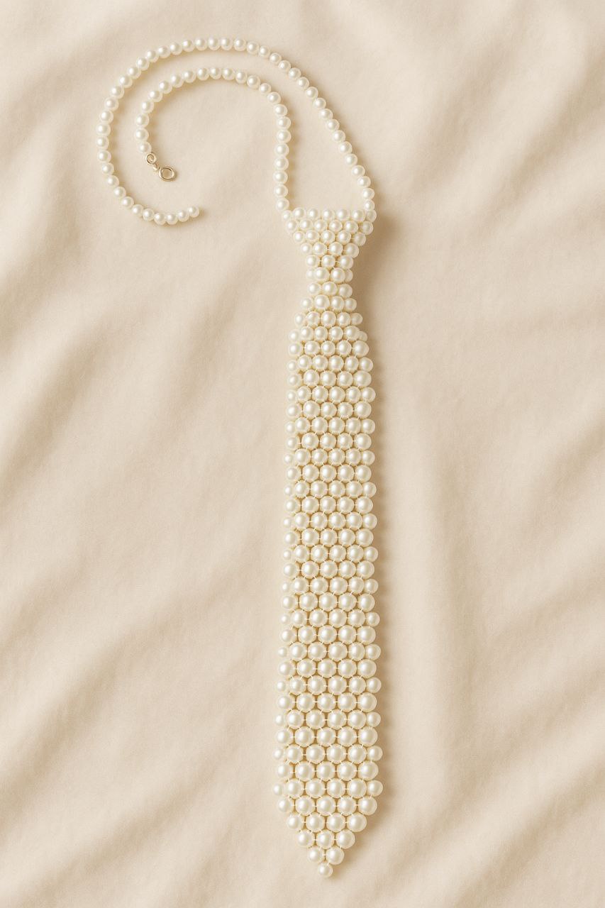 Collar Corbata de Perlas