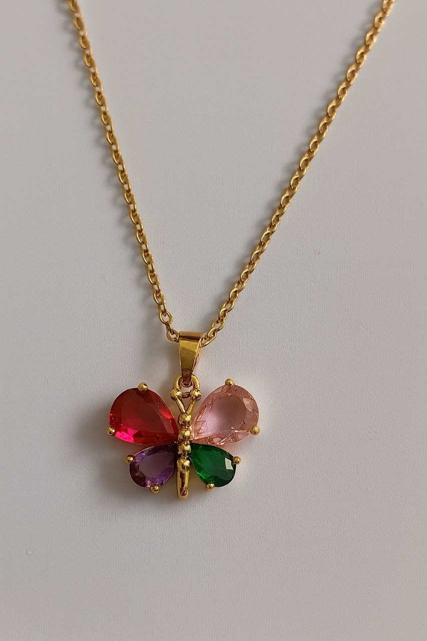 Collar Mariposa Arcoíris