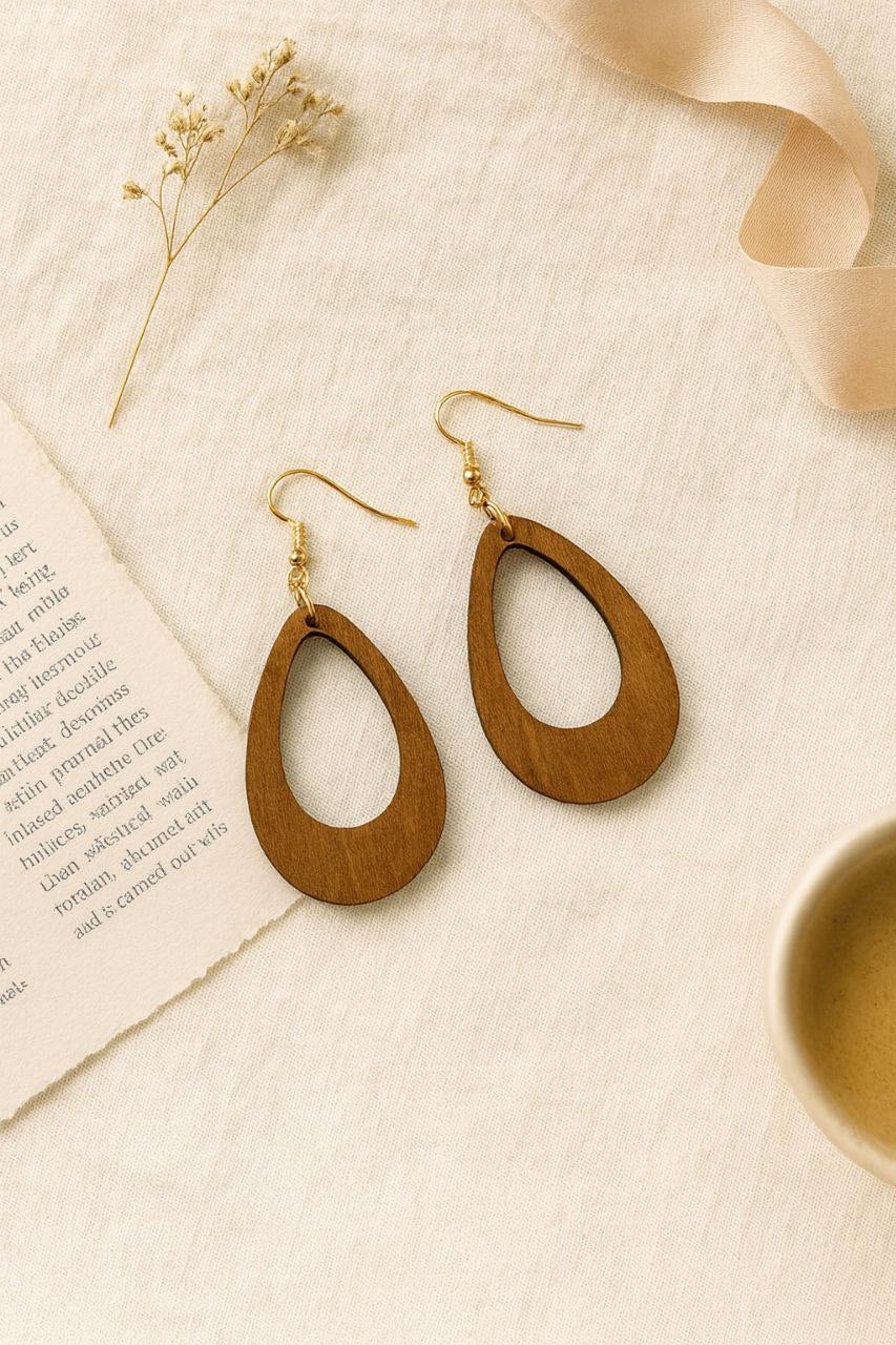 Pendientes “Gota de Madera”