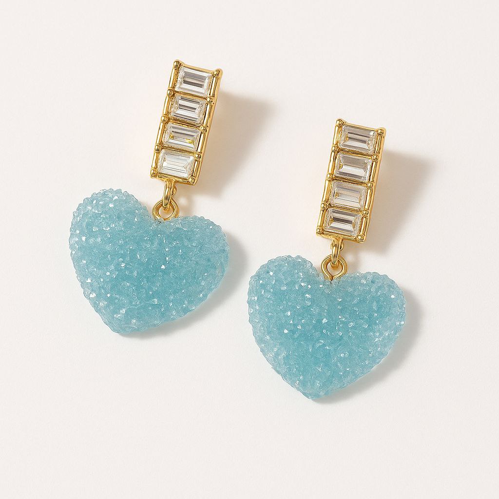 Pendientes “Blue Crystal Heart”