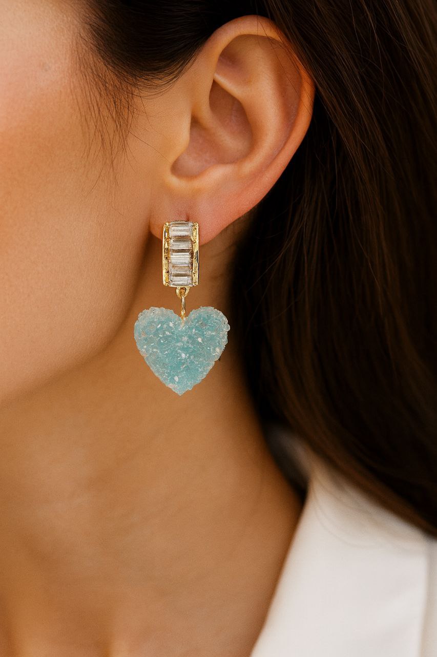 Pendientes “Blue Crystal Heart”