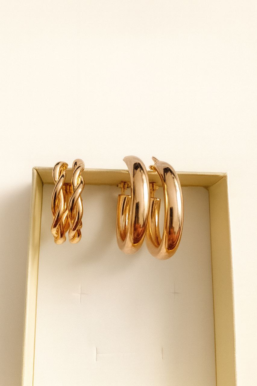 Set de Aros Dorados "Golden Duo"