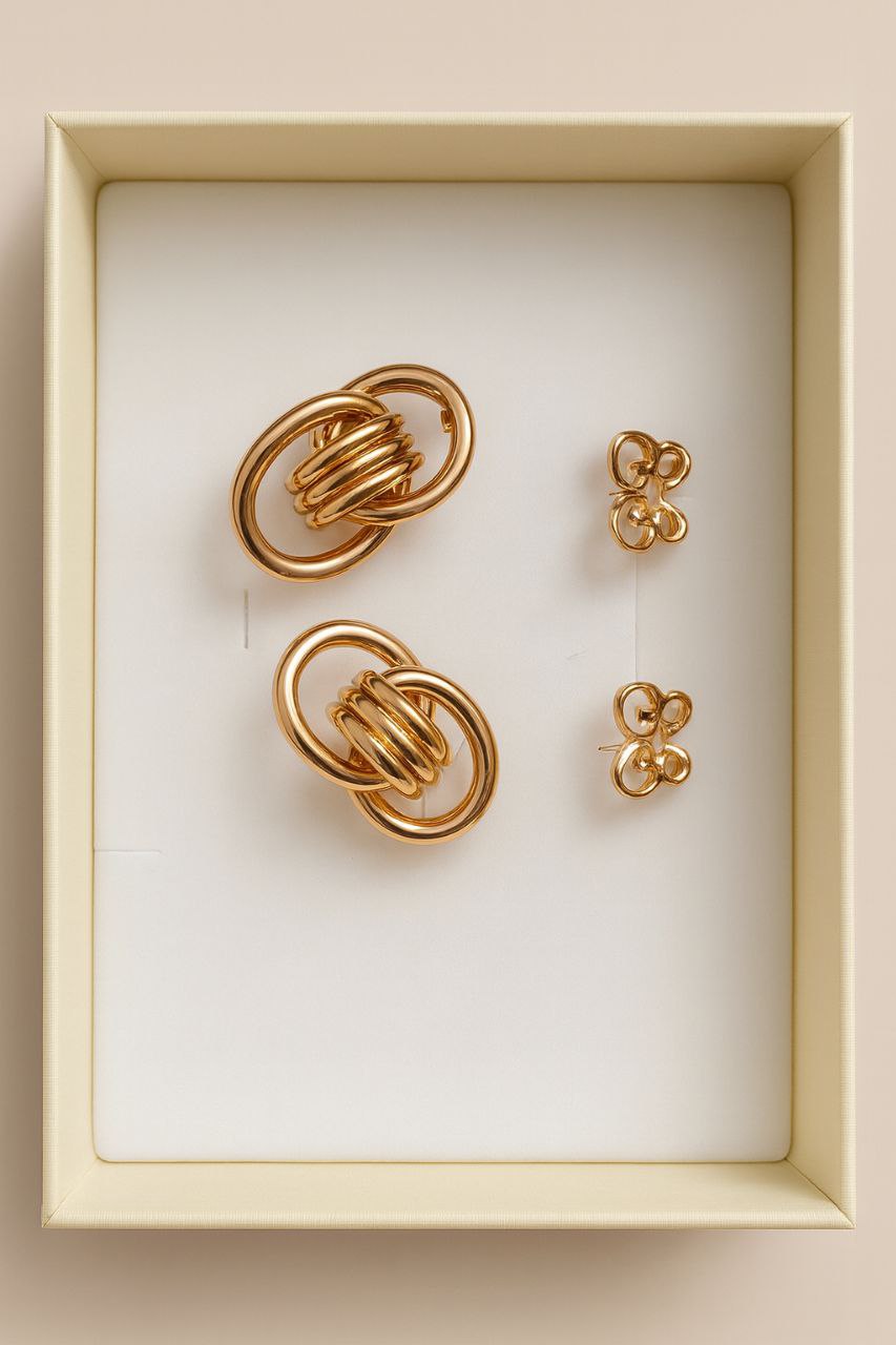 Set de Pendientes Geométricos Dorados