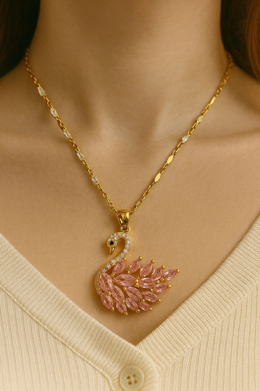 Collar Cisne Encantado Rosa
