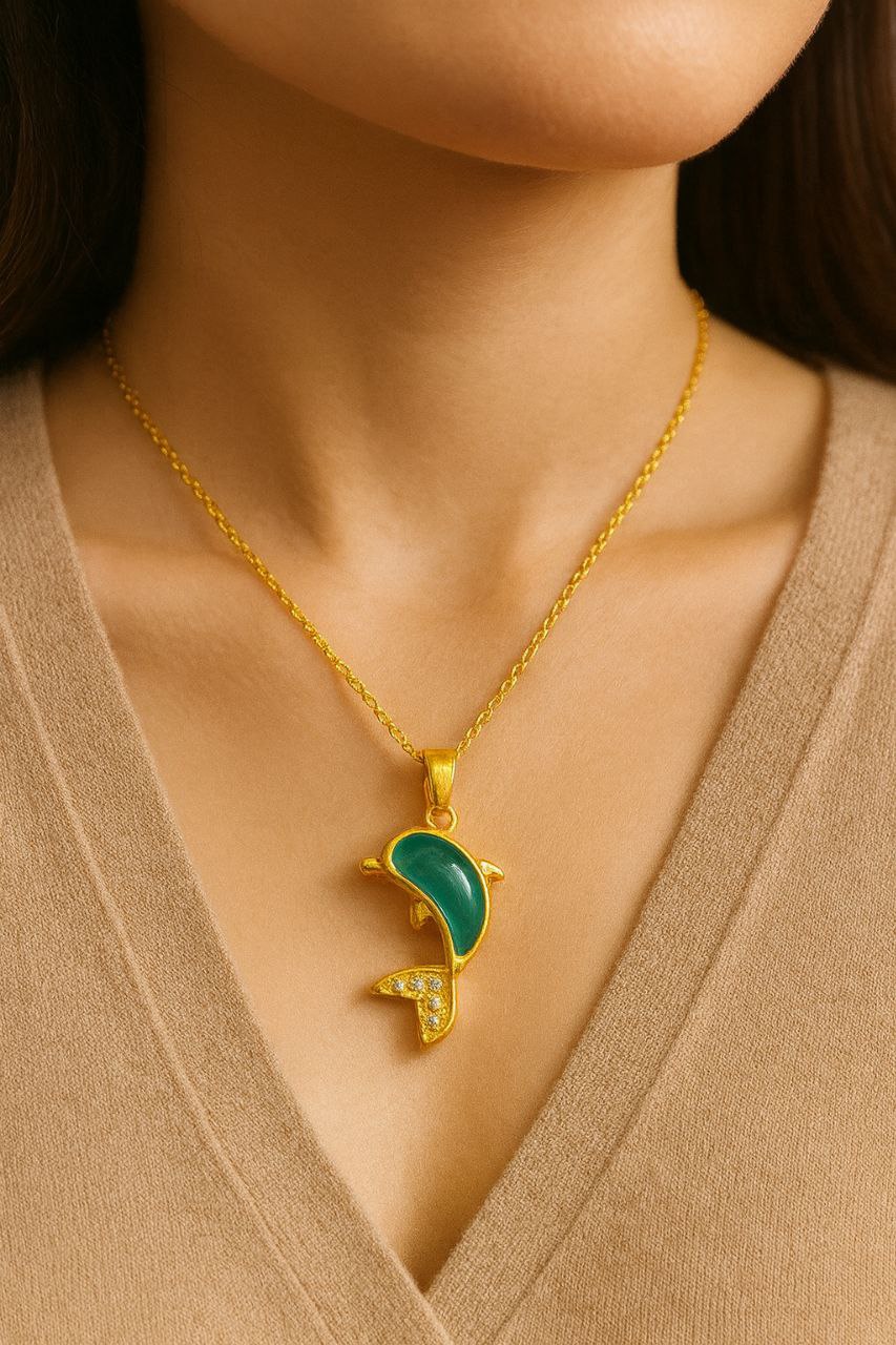 Collar Delfín Esmeralda
