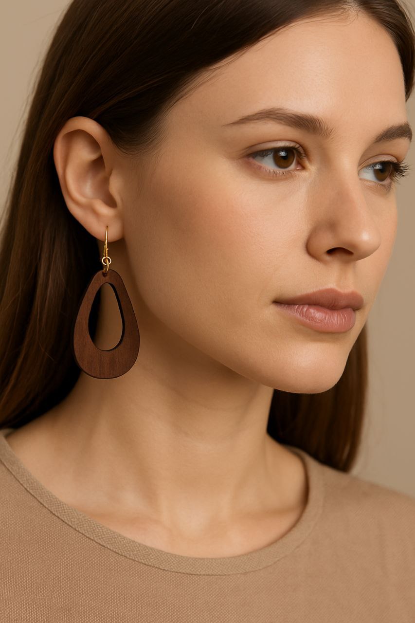 Pendientes “Gota de Madera”