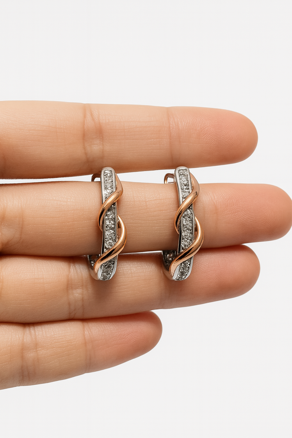 Pendientes Aro Plata con Detalle Dorado